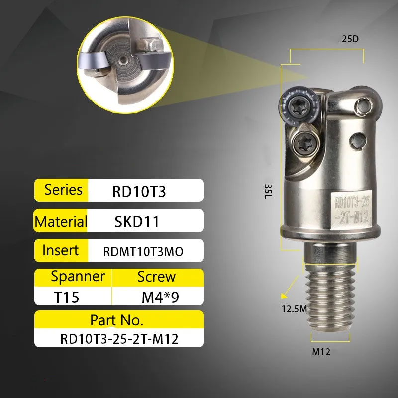 نهاية مطحنة رئيس RD0802/10T3/1204 كربيد إدراج RDMT0802/10T3 الدقة بالقطع مثبت طحن قطع الكتف قاطعة المطحنة
