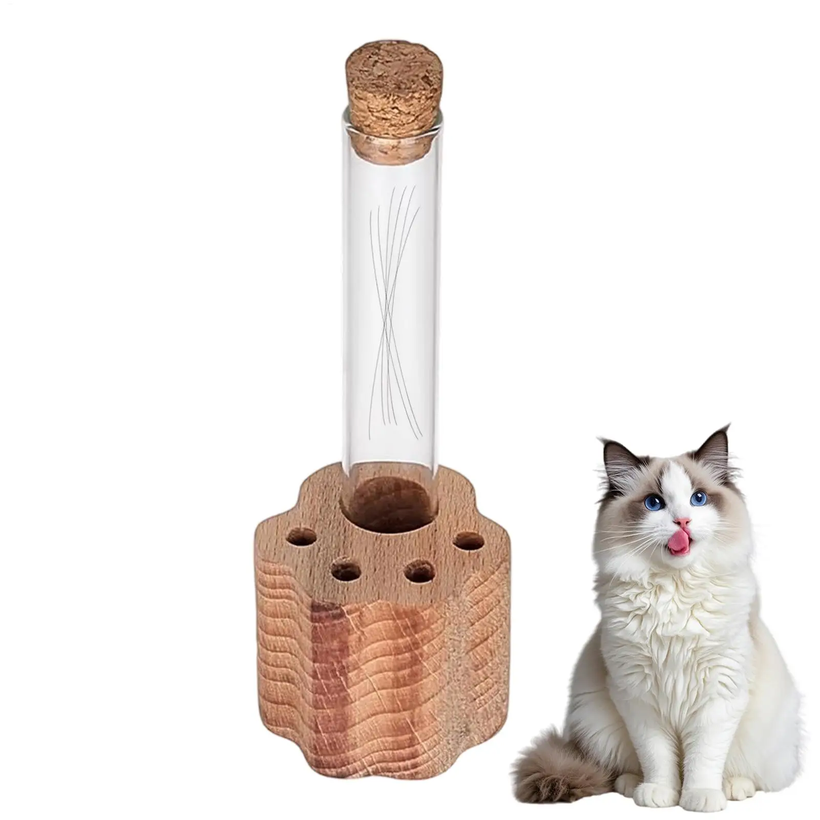 Transparenter Glas-Katzenbart-Sammler Trauer-Andenken für Haustierverlust Tierhaar-Bart-Sammler Haustier-Souvenir Tierbart-Vase