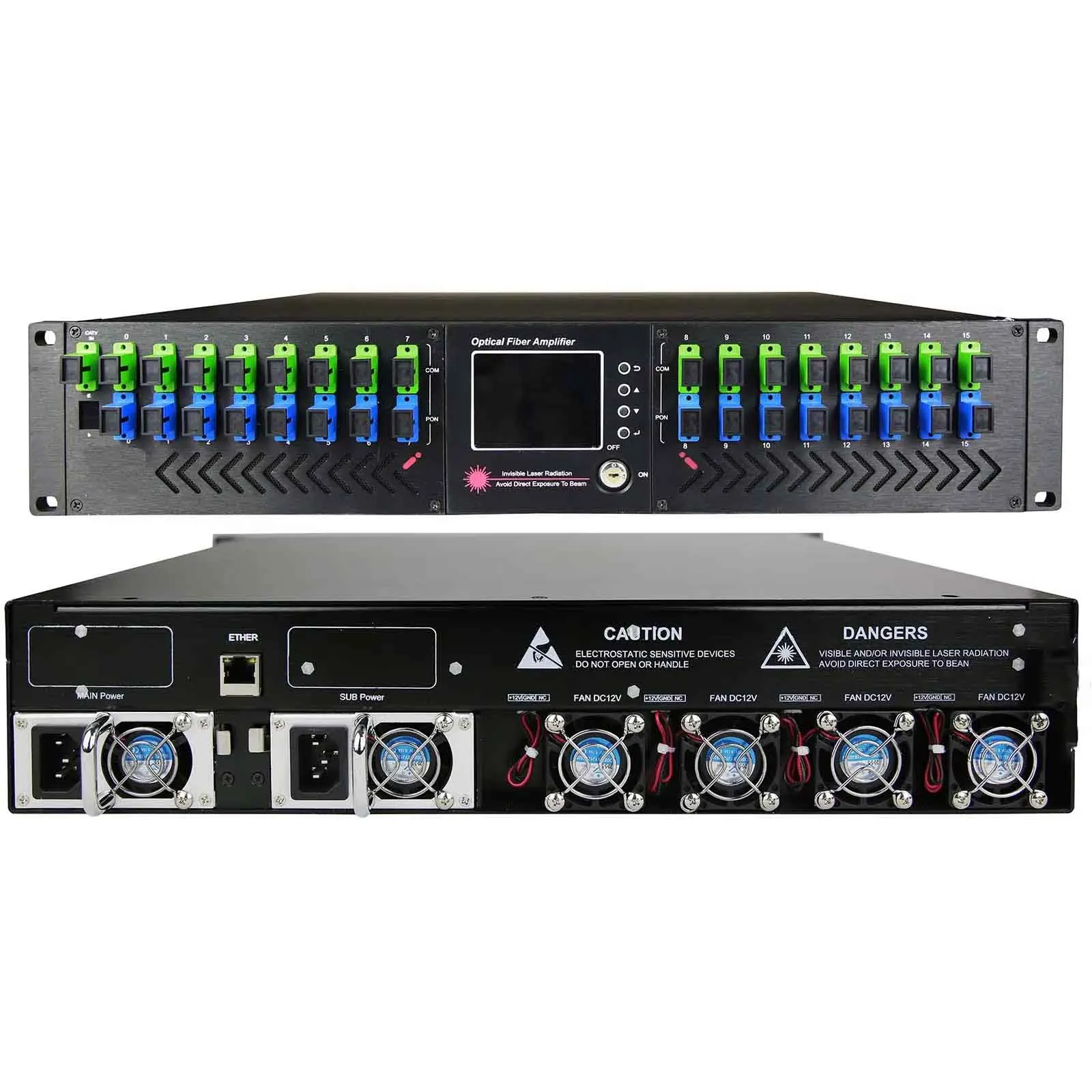 

FTTH EDFA Fiber Amplifier - 16x23dBm with SNMP/WEB Management, 1550nm WDM