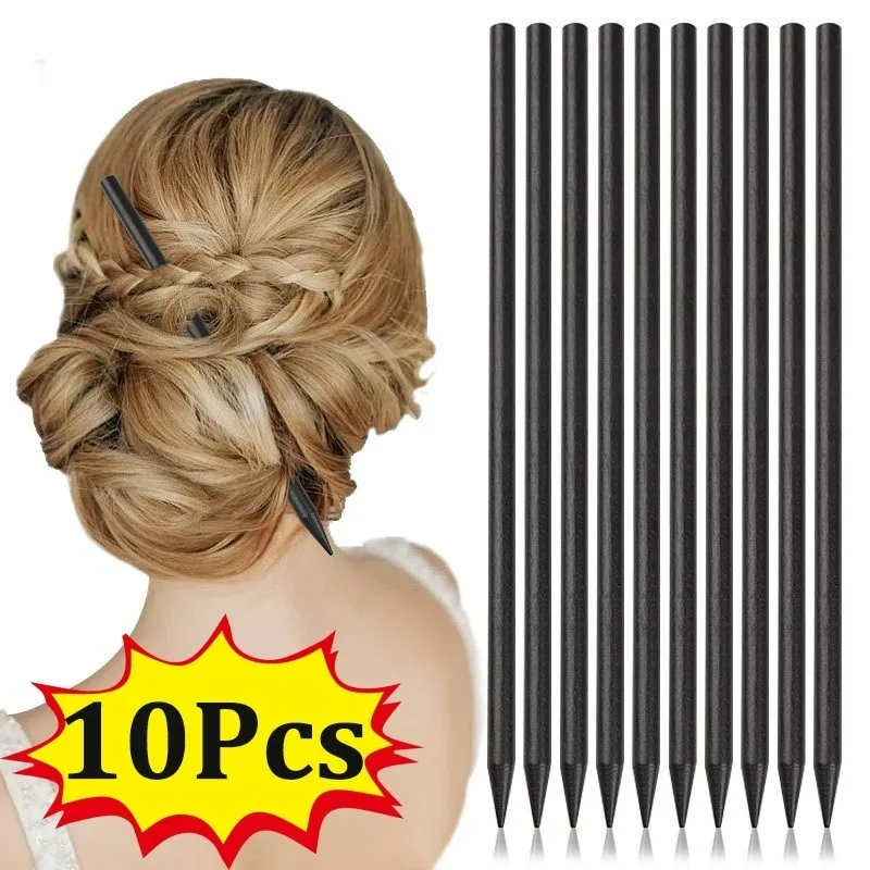 1/10 Uds. Palillos para el cabello de estilo Retro chino de madera, pinzas para el cabello para mujer, horquilla Simple hecha a mano, accesorios