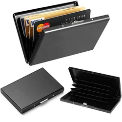 ID Credit Card Box Stainless Steel RFID Blocking Cards Organizer Case Holder 6 Cards Hold Available Business Card Storage Box