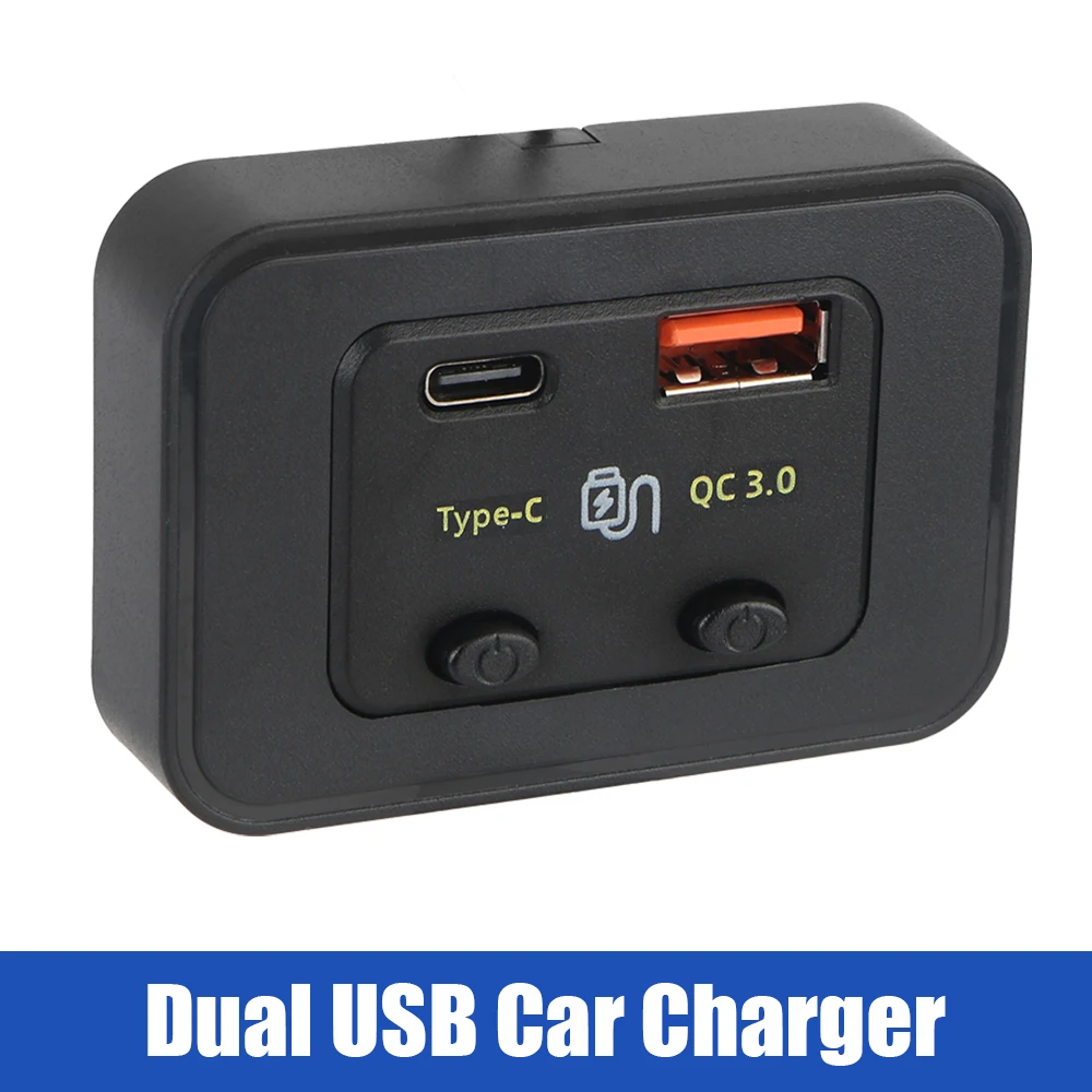 محول تلقائي لسيارة RV RV قوافل تخييم منزلية مصباح ليد 12 فولت/24 فولت شاحن سيارة سريع نوع C + QC3.0 USB شاحن هاتف بمنفذ USB