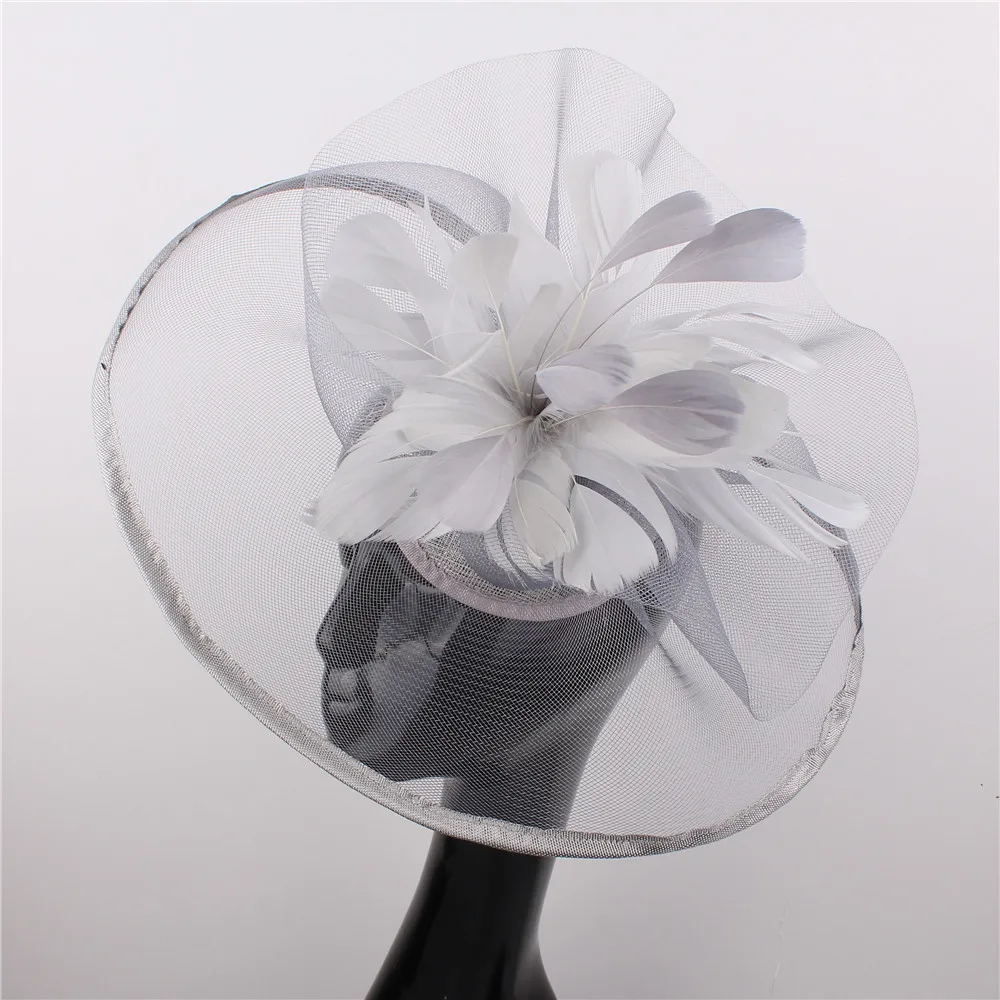 Yellow Millinery Cocktail Fascinator Hat Foral Linen Derby Event Hair Accessories Women Flower Wedding Headband High Quality