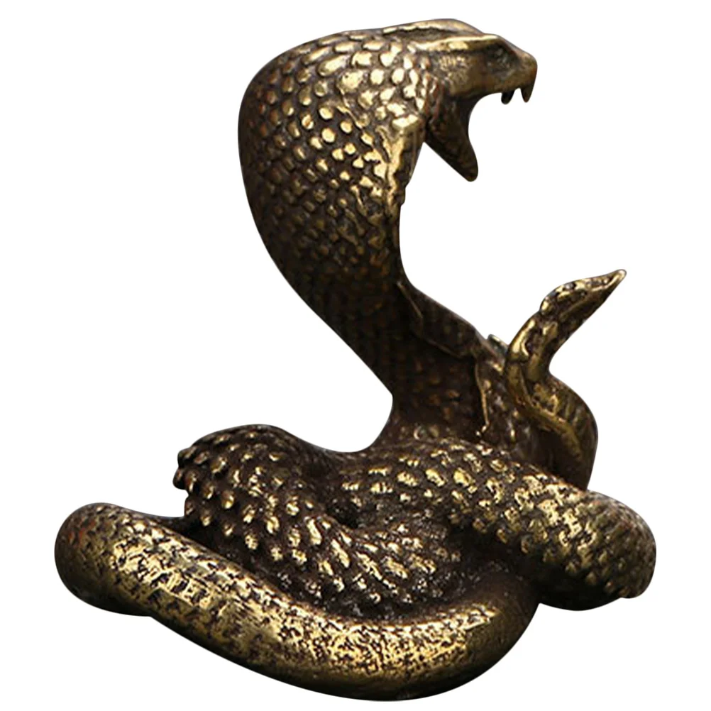 

Creative Brass Snake Sculpture for Desk Top Decor Retro Home Office Interior Decoration Exquisite Gift for Friends Family