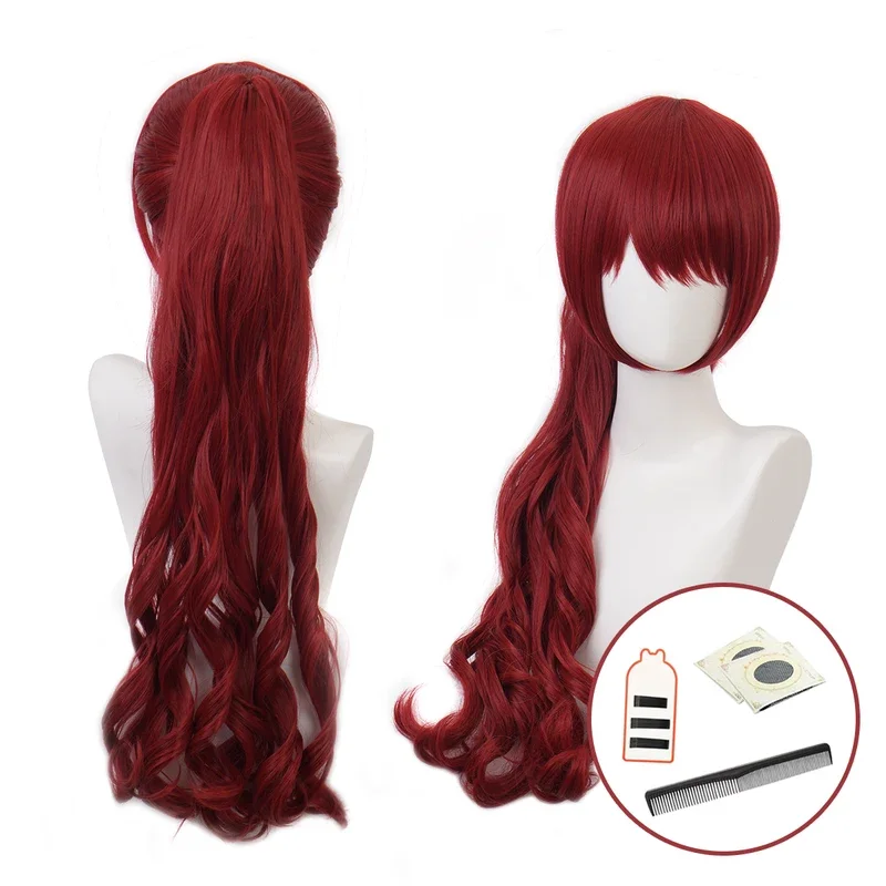 HOLOUN P5 Game Kasumi Yoshizawa Cosplay Wig Rose Net Synthetic Fiber Adjustable Size Heat Resistant Cap Comb*1W@