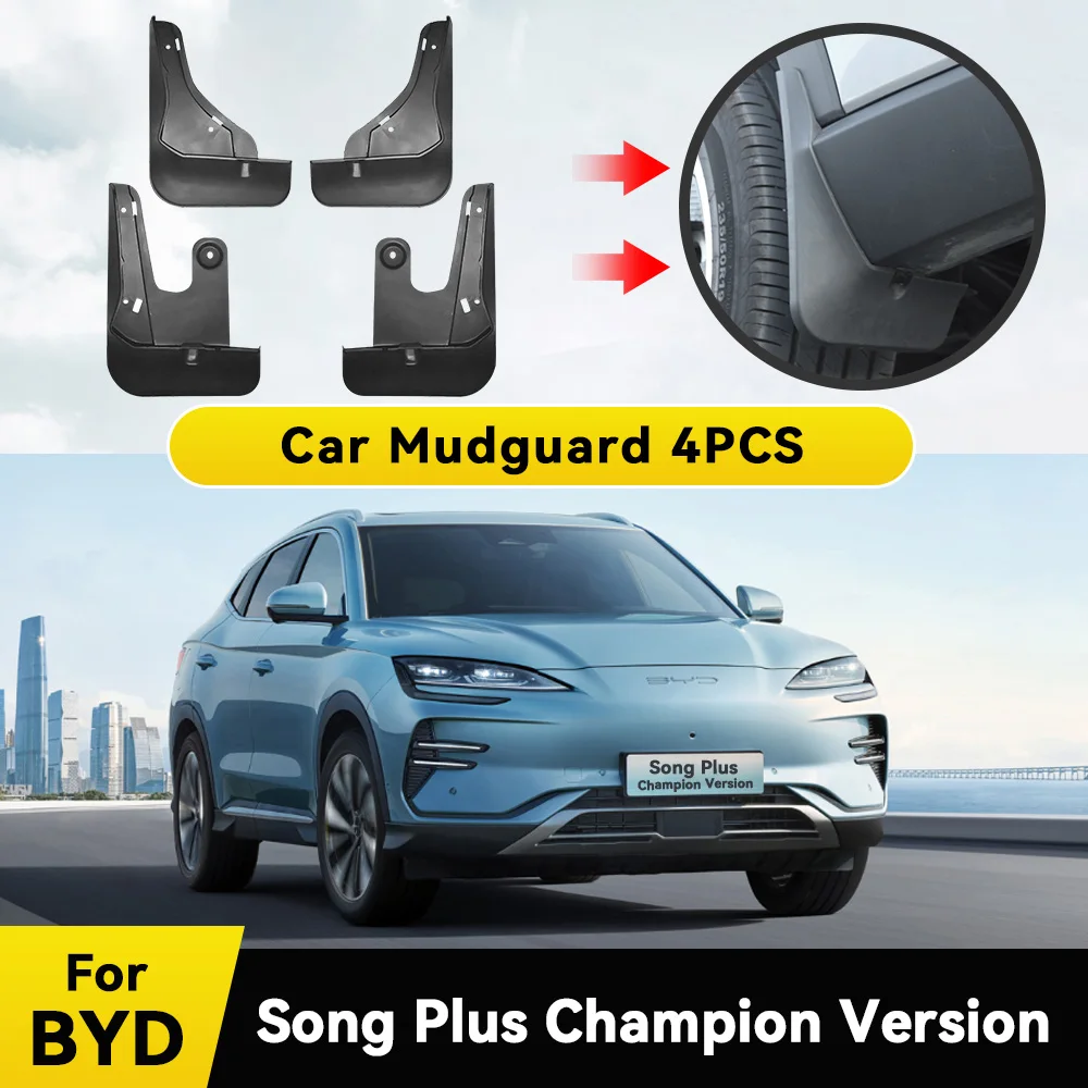 

For BYD SONG PLUS Champion Version EV Dm-i 2023 2024 Mud Flaps Splash Guard Mudguards MudFlaps Front Rear Fender Auto Styline