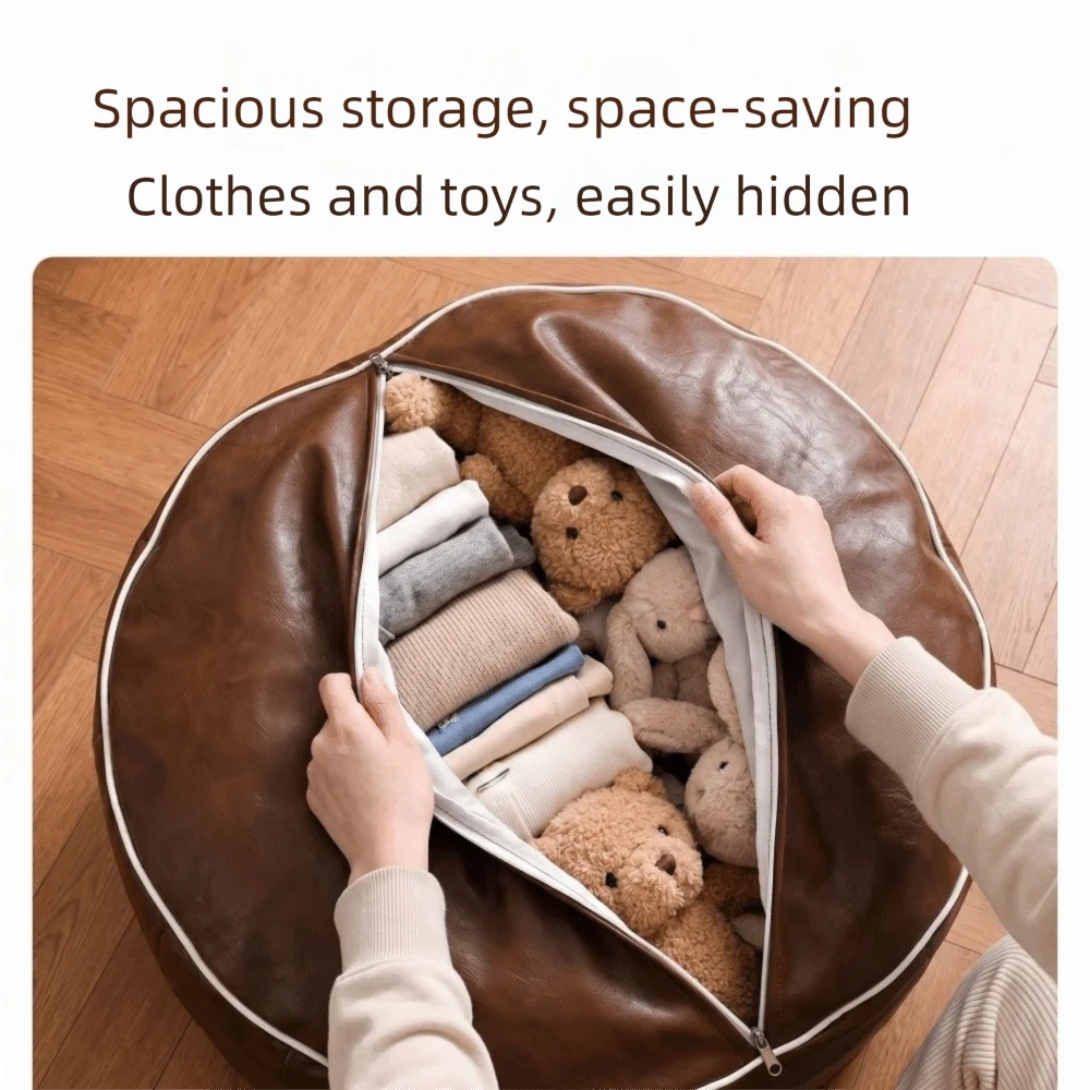 Round Seat Cushion Cover Waterproof Large Capacity Sofa Stool Cover Unstuffed Embroidery Storage Bag Meditation Use