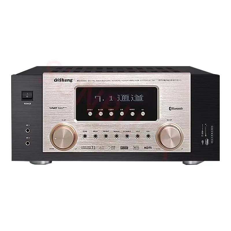 SUNBUCK AV-199 High-Power Stereo 7.1 Channel 4K High-Definition Picture Quality Home Karaoke Bluetooth DTS Amplifier Audio