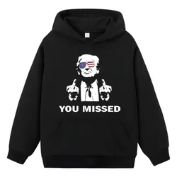 Shot Republican Pro Trump You Missed Hoodie, Trump You Missed Hoodie, President 2024 Hoodie