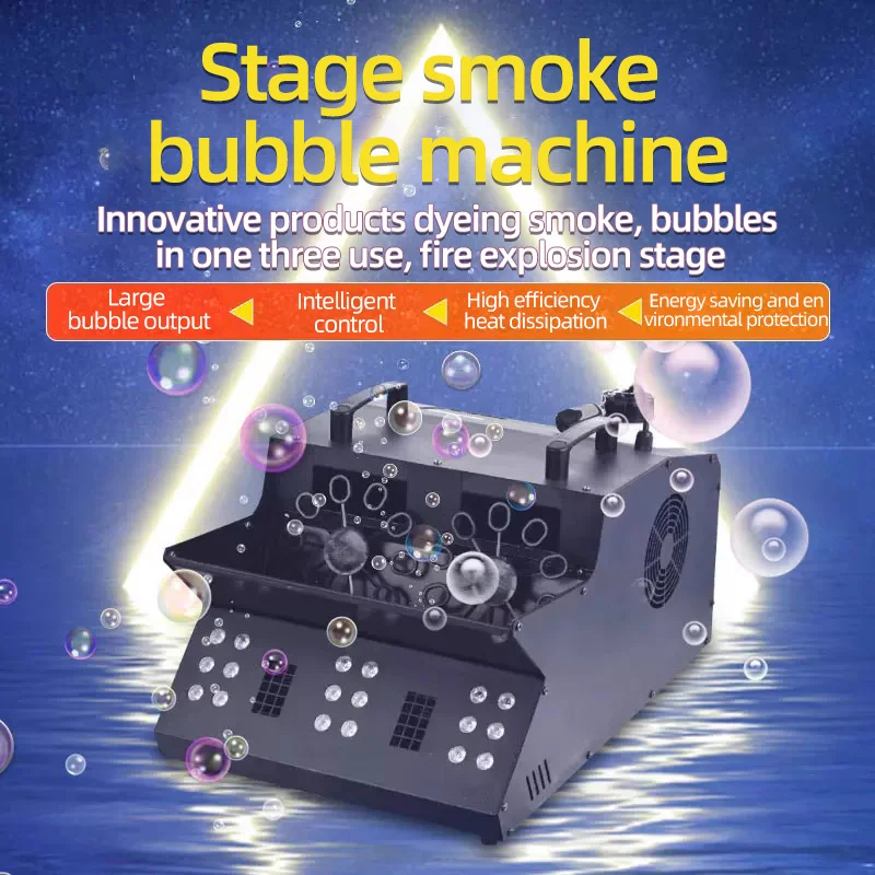 2000W Led Bubble Fog Machine Double Wheel Smoke Bubble macchina integrata macchina professionale per effetti per feste di eventi di nozze Macchina