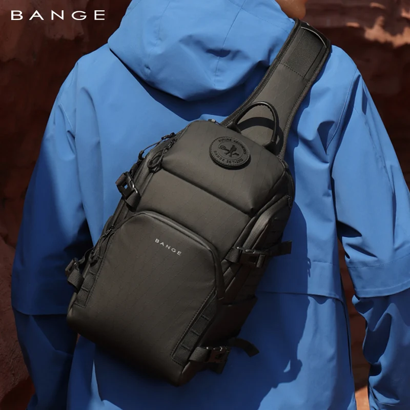 BANGE Waterproof Sling Chest Bag with Multiple Pockets Breathable Ergonomic Crossbody Bag for Daily Commute & Outdoor Adventure
