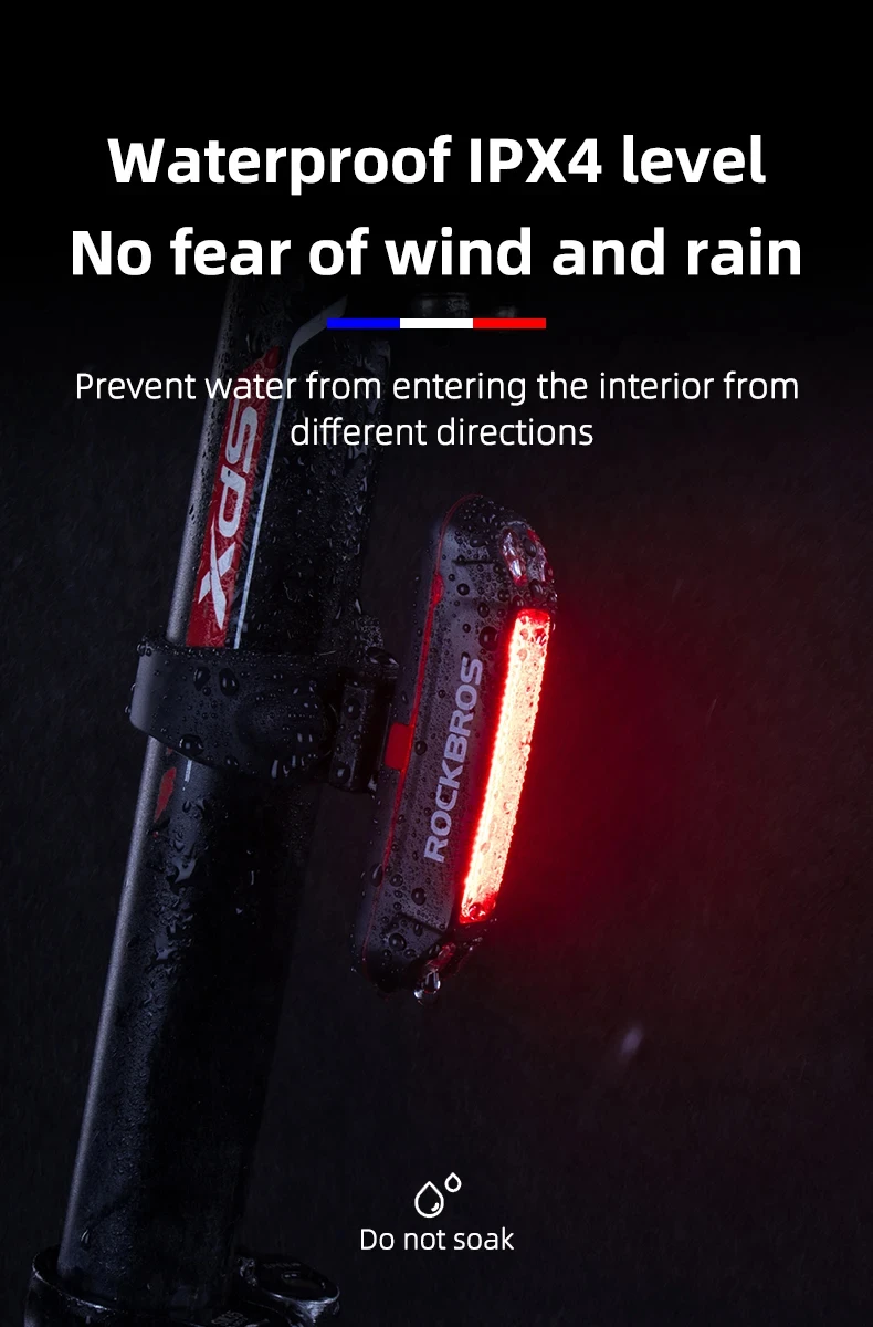 Waterproof bike light in rain