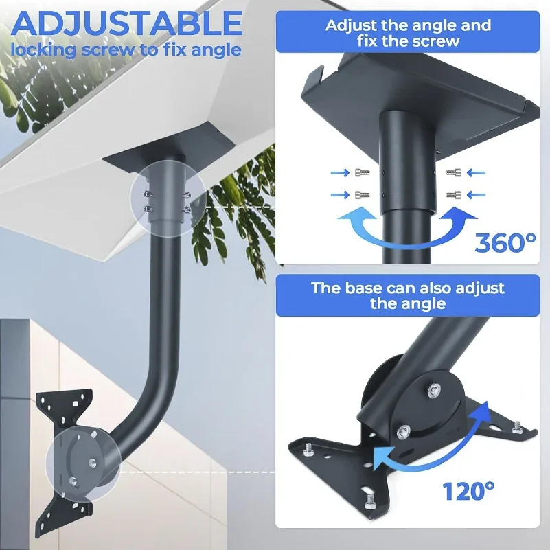 Gen 3 Mount Kit for Starlink, 360° Adjustable Wall /Roof Antenna Mounting Bracket for V3 Starlink Standard Dish-DMH