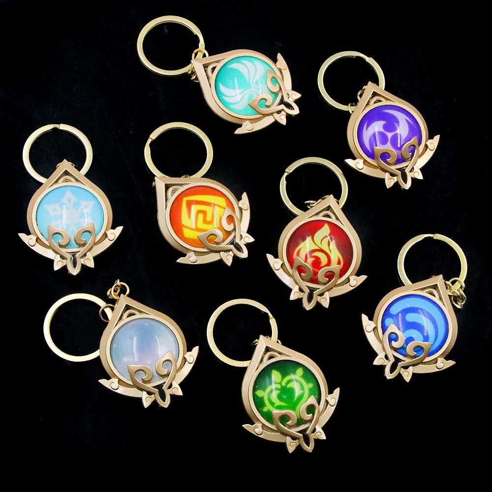 New Genshin Impact Inazuma Vision Keychains Mond stadt Delusions Vision Of God Baizhu Arataki Itto Shogun Scaramouche Keyring