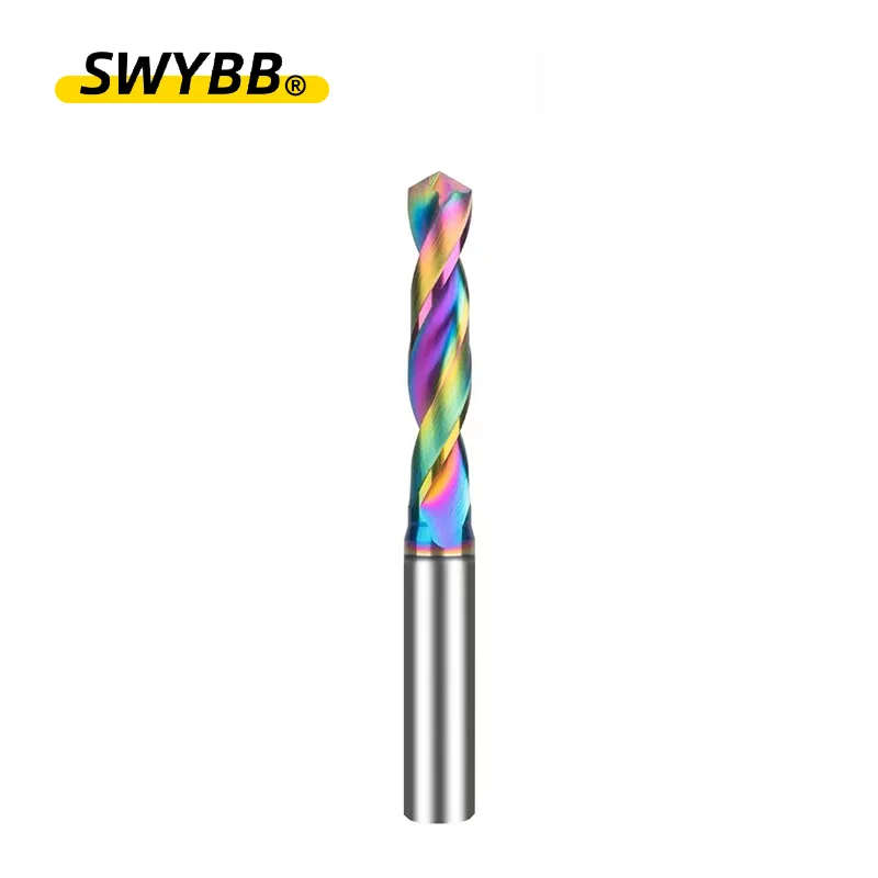 SWYBB CNC Machining 3xD Carbide Twist Dirll Bit Diameter 1.0mm~9.6mm for Aluminum Copper External Coating DLC HRC55