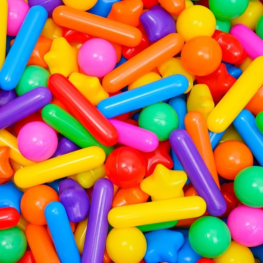 Confezione da 100 palline di plastica a prova di schiacciamento senza BPA per tenda, casetta da gioco, festa giocattolo, macaron, colori oceano, 2,15 pollici