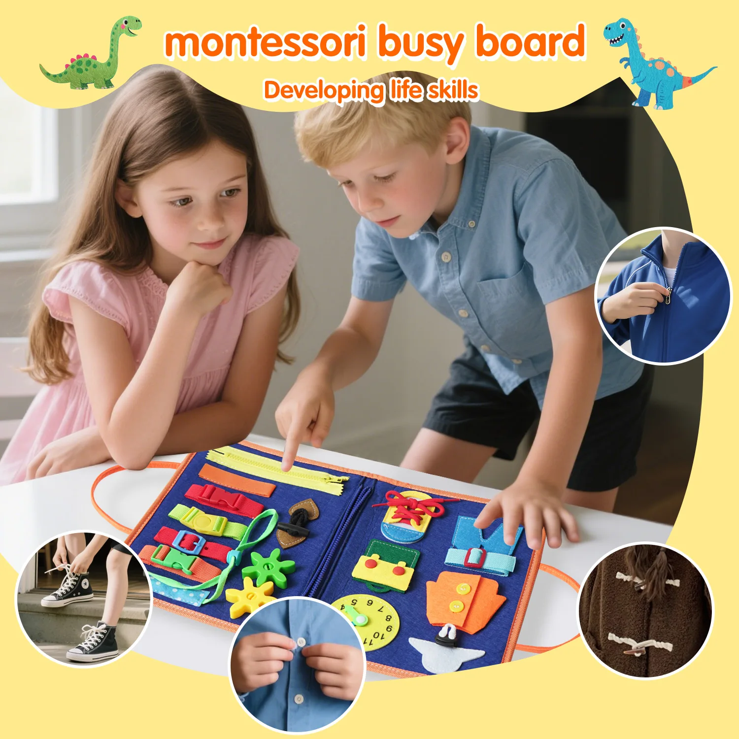 Busy Board for Kids, Montessori Toy, Gift for 3-Year-Old Boys and Girls, Educational Learning Toy, Interactive Busy Book, Christ - view 5