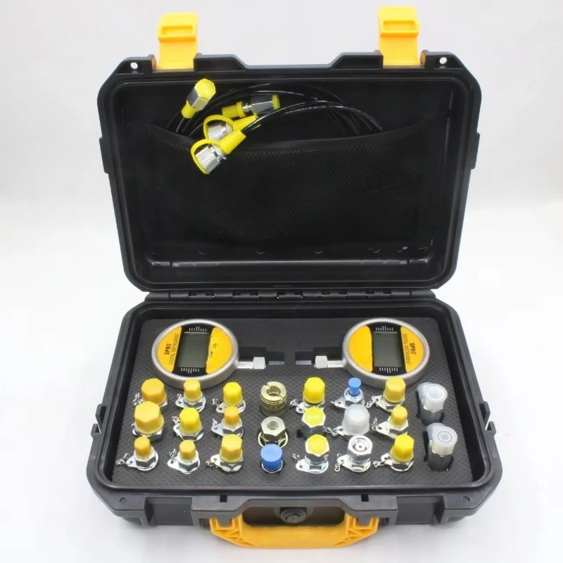 

Duker Best Selling Construction Machinery Digital Display Pressure Gauge 0-60MPA Pressure Test Kit 3 Gauges 24 Test Fittings