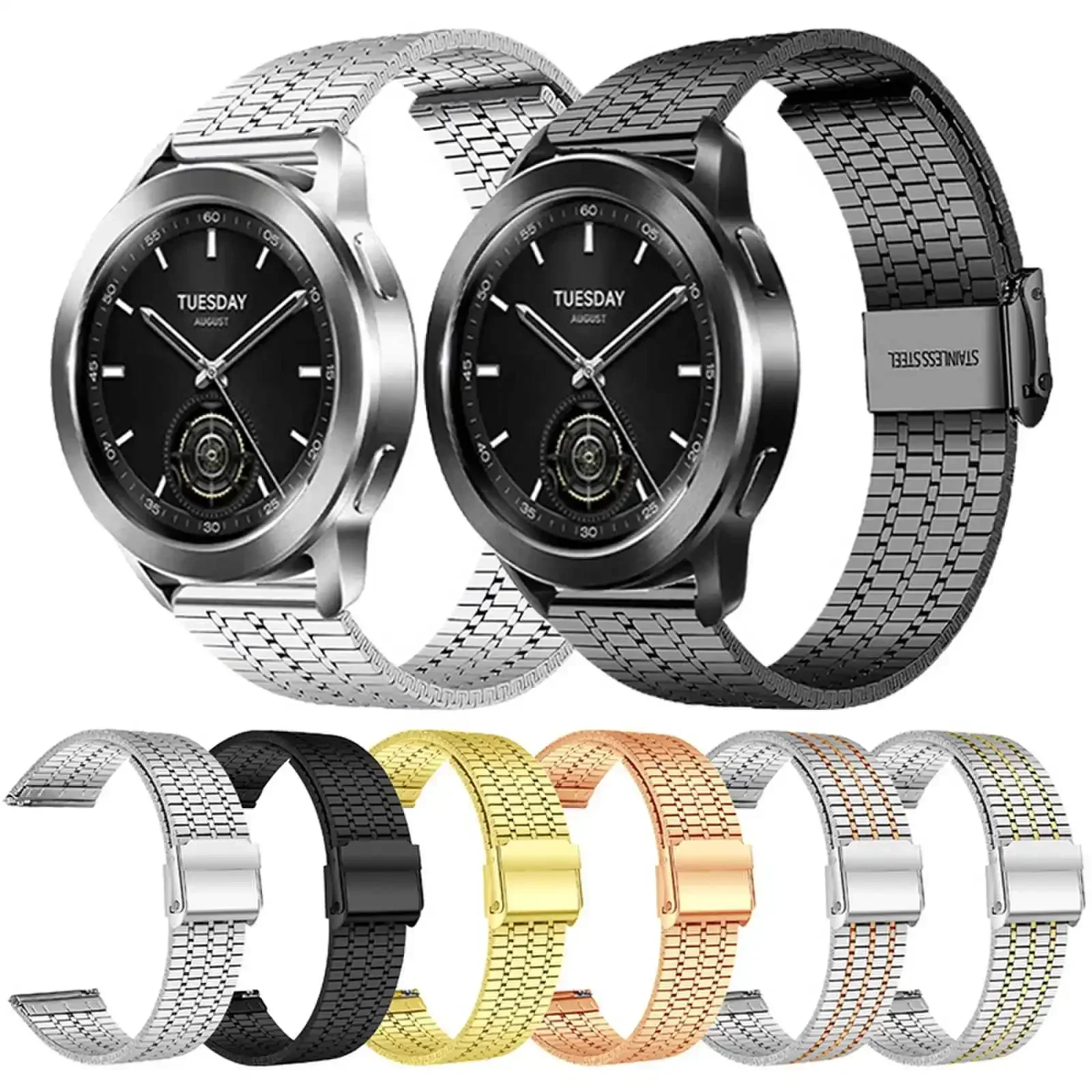 22mm Stainless Steel Watchband For Xiaomi Watch S3 /S1 Pro /S1 Active /S2 46mm S4 Sport Metal Strap Mi Watch Color 2 Wristband