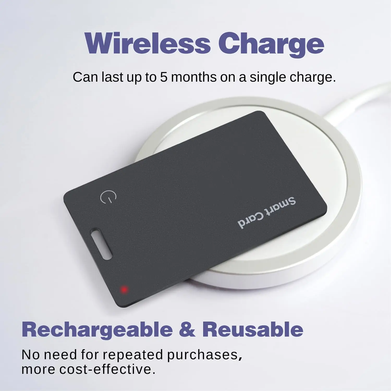 بطاقة تعقب المحفظة، مكتشف رفيع قابل لإعادة الشحن، يعمل مع Google Find My (Android فقط)، محدد موقع العناصر لعلامات الأمتعة وجوازات السفر