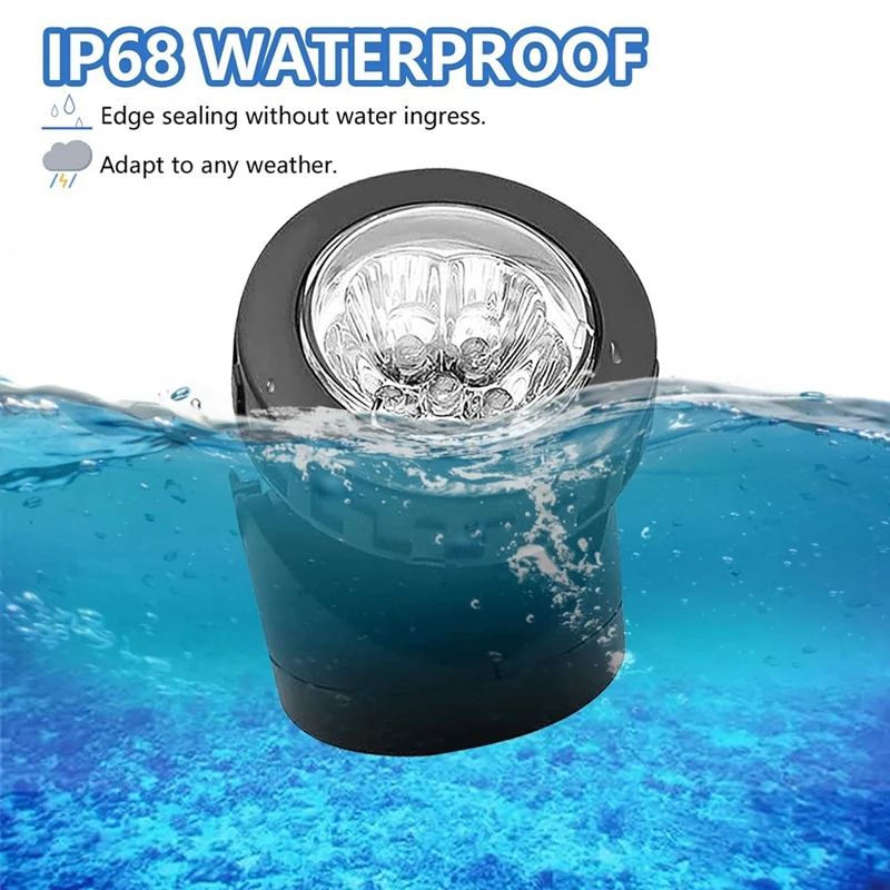 Solar Pond Spotlights, LED Solar Underwater Lights With Dual Head Waterproof Submarine Landscape Spotlight Lighting