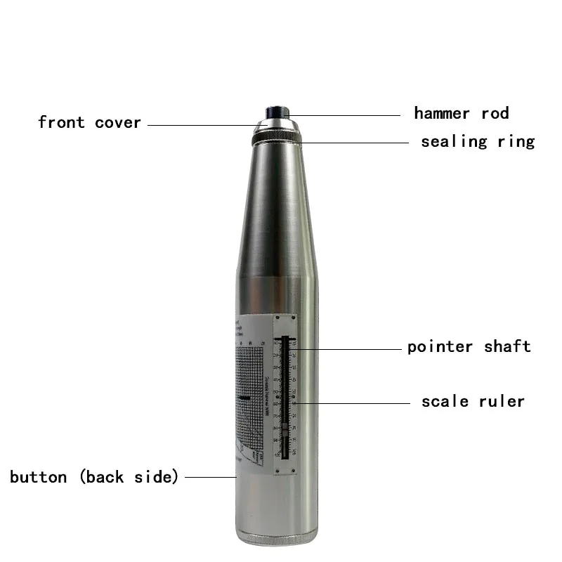 เครื่องทดสอบความแข็งคอนกรีตแบบพกพา ZC3-APortable Concrete Rebound Hammer Tester NDT Resiliometer Schmidt Hammer พร้อมคู่มือภาษาอังกฤษ