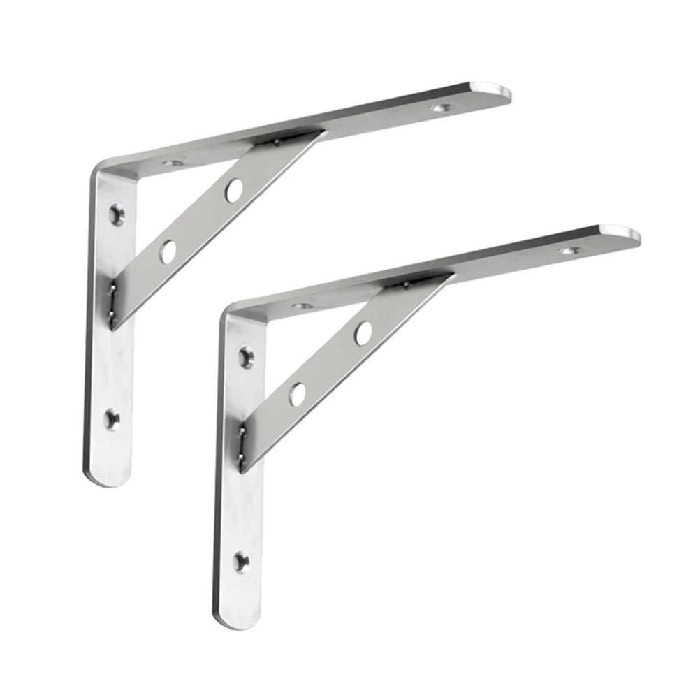 

2 Pcs Stainless Steel Triangle Bracket Heavy Duty Triangular Shelf Corner Brace Durable Storage Rack Bookshelf Shoe