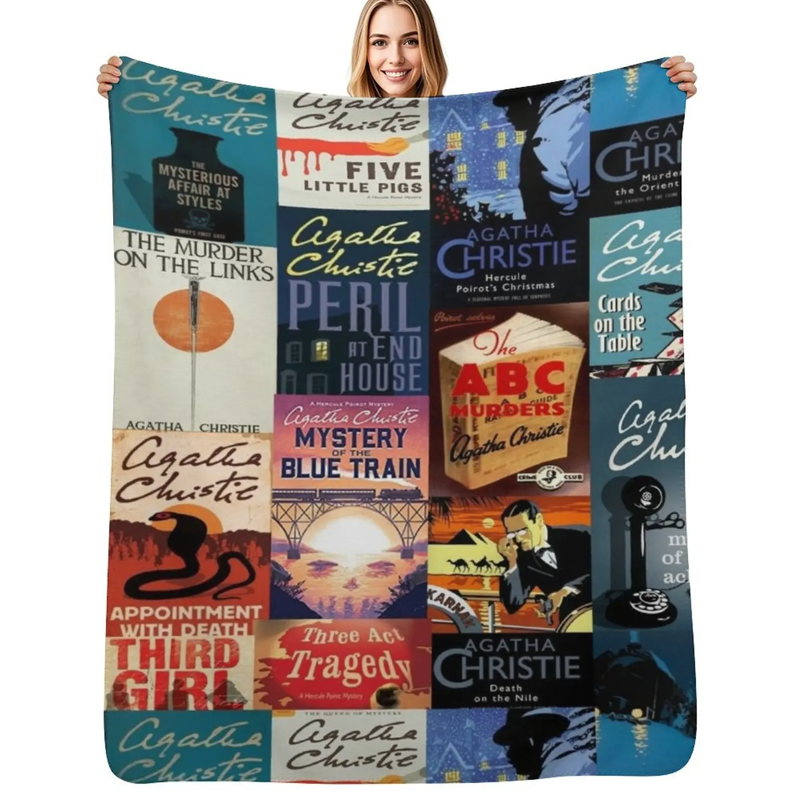

Agatha Christie Hercule Poirot Books Poster Throw Blanket christmas decoration Thermal Warm wednesday Blankets