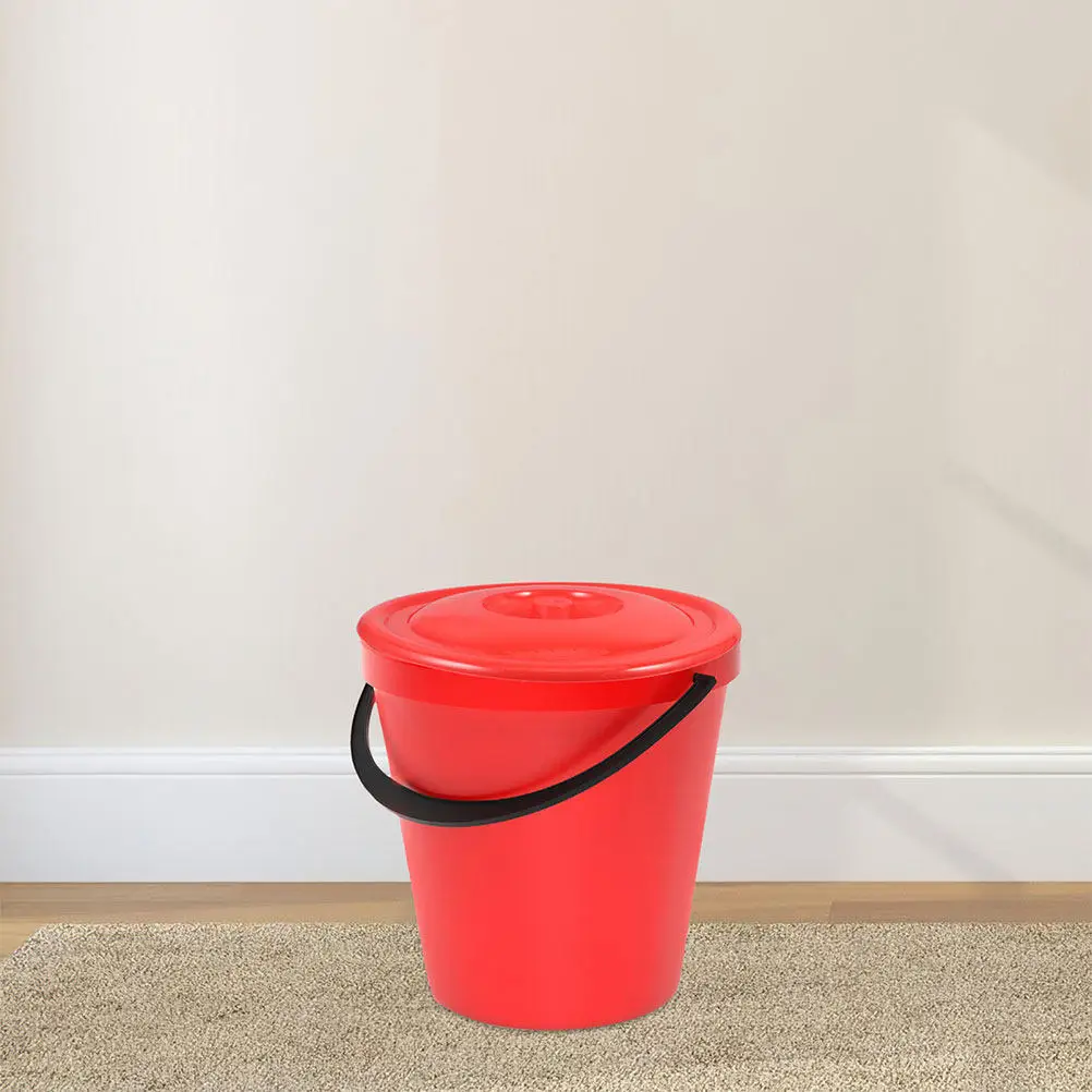 2Pcs Round Plastic Bucket Covers for Outdoor Kitchen Bathroom Use Heavy Duty Odor Proof Spill Resistant Garbage Can Lid