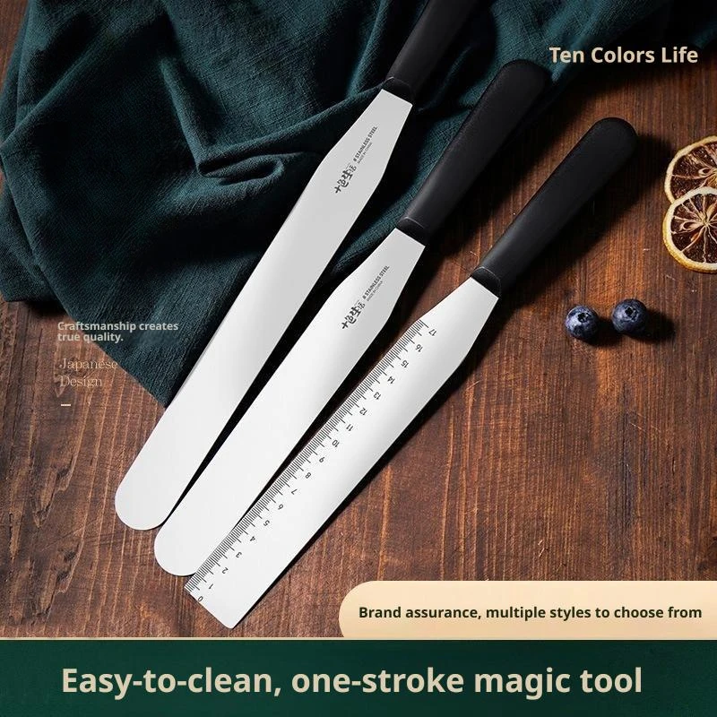 Right Angle Cake Scraper & Offset Spatula, Stainless Steel Buttercream Frosting Smoother, 8/10 Inch Cake Icing Smoothing Tool