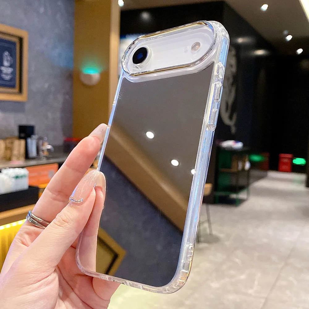 Luxury Plating Make Up Mirror Phone Case For iPhone 16 15 14 13 12 11 Pro Max XR X XS 17 17AIR 17 Pro Max Hard Acrylic Cover