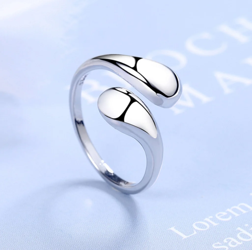 925 Sterling Silver Ring Classic Water Droplet for Women Engagement Wedding Jewelry Simple Fashion Party Gifts High Quality Ring