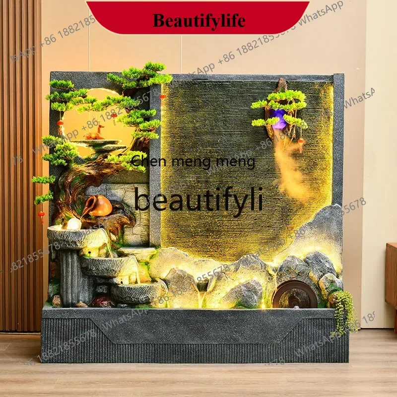 D178  Rockery flowing water fountain circulation office living room decoration feng shui wheel floor ornament