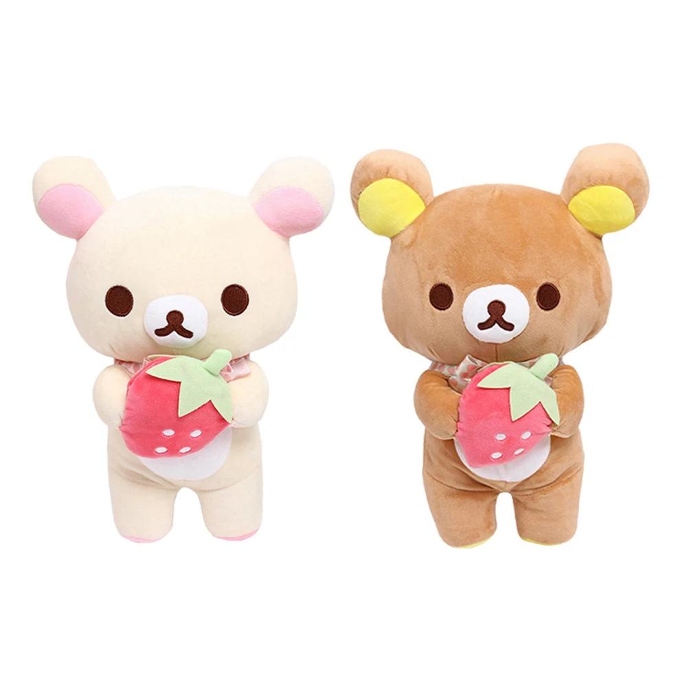 Hot Selling Strawberry Rilakkuma Plush Toy Couple Combination Anime Cartoon Teddy Bear Stuffed Doll Girl Friend Christmas Gifts