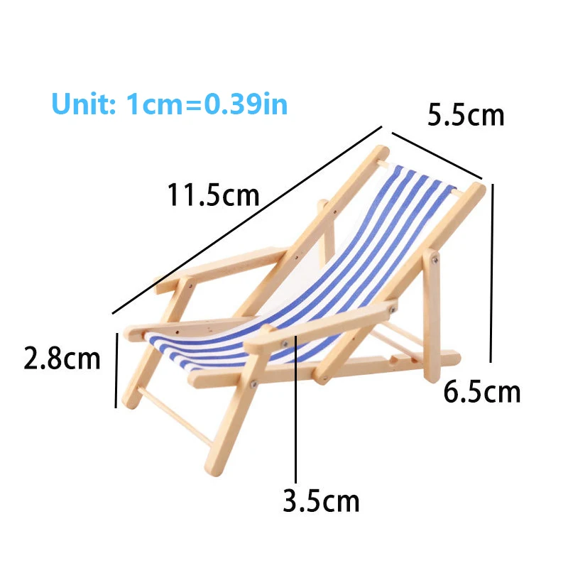 1:12 casa de bonecas mini cadeira de praia dobrável espreguiçadeira modelo casa de bonecas móveis decoração micro cena adereços de construção