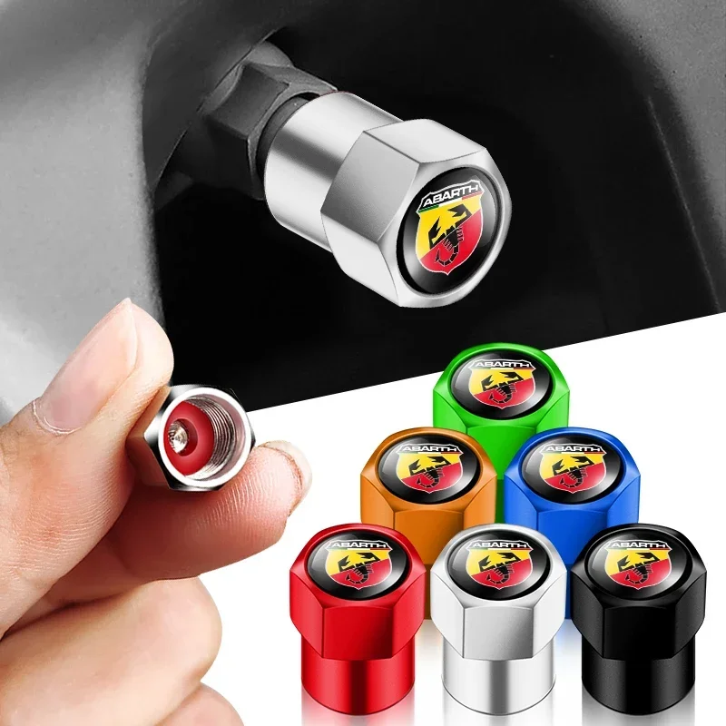 4Pcs/set Alloy Car Tire Valve Stem Air Caps Anti-theft Airtight Cover For Abarth Land Rover Toyota Hyundai Suzuki Kia Seat MINI