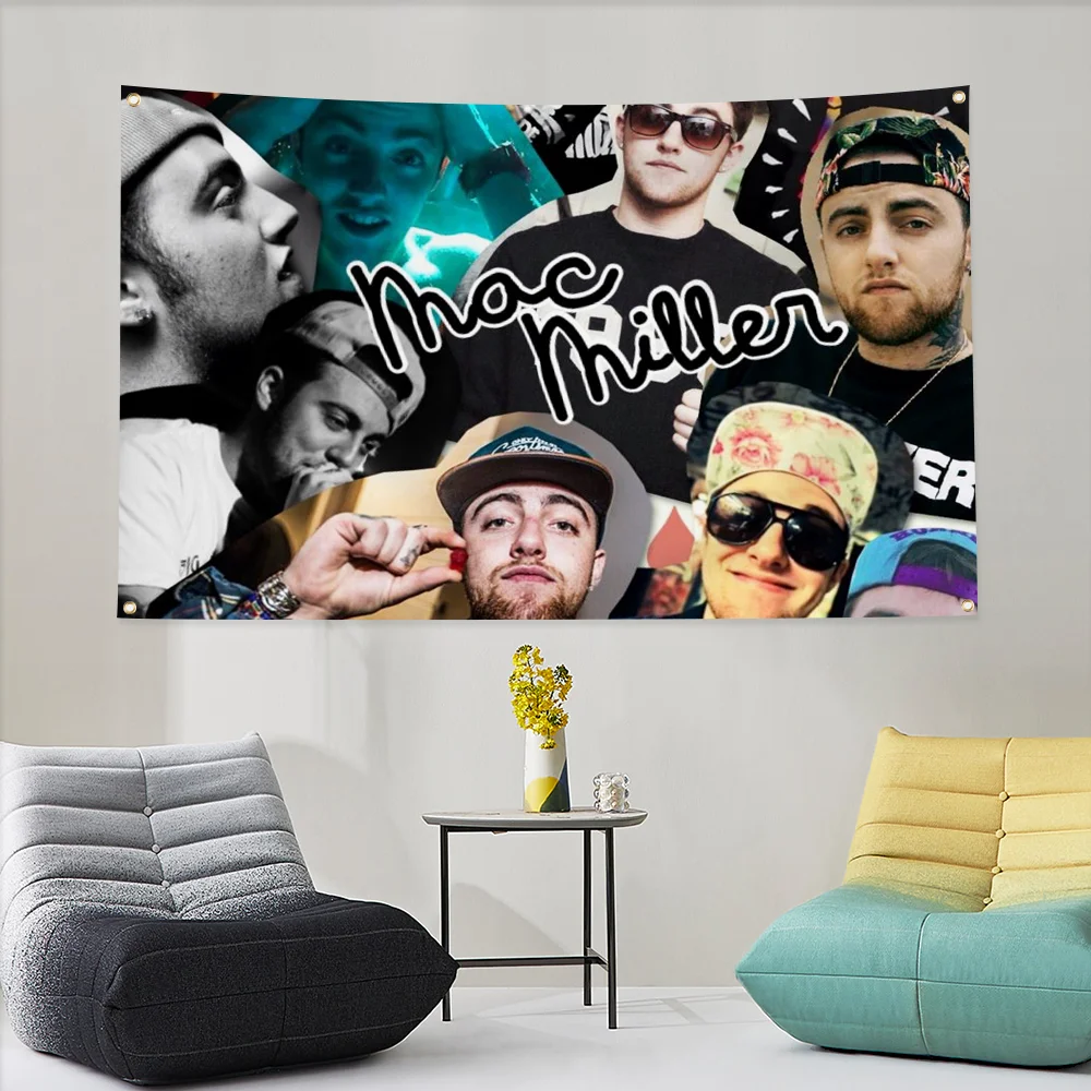 Flag to Hang Mac Miller Home Decoration Tapestry Wall Hanging Flag Decor Hip Hop Gifts Flags for Bedrooms Wallart Outdoor