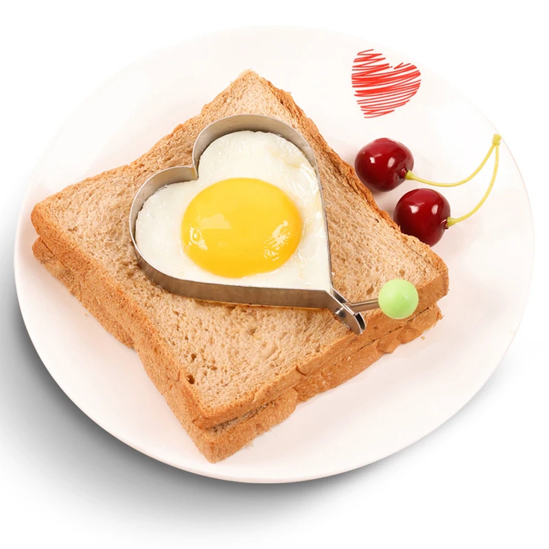 Breakfast Stainless Steel Heart-Shaped Omelette Mold Lunch Bento Poached Egg Timer Creative Children\'S Breakfast Omelette Molds