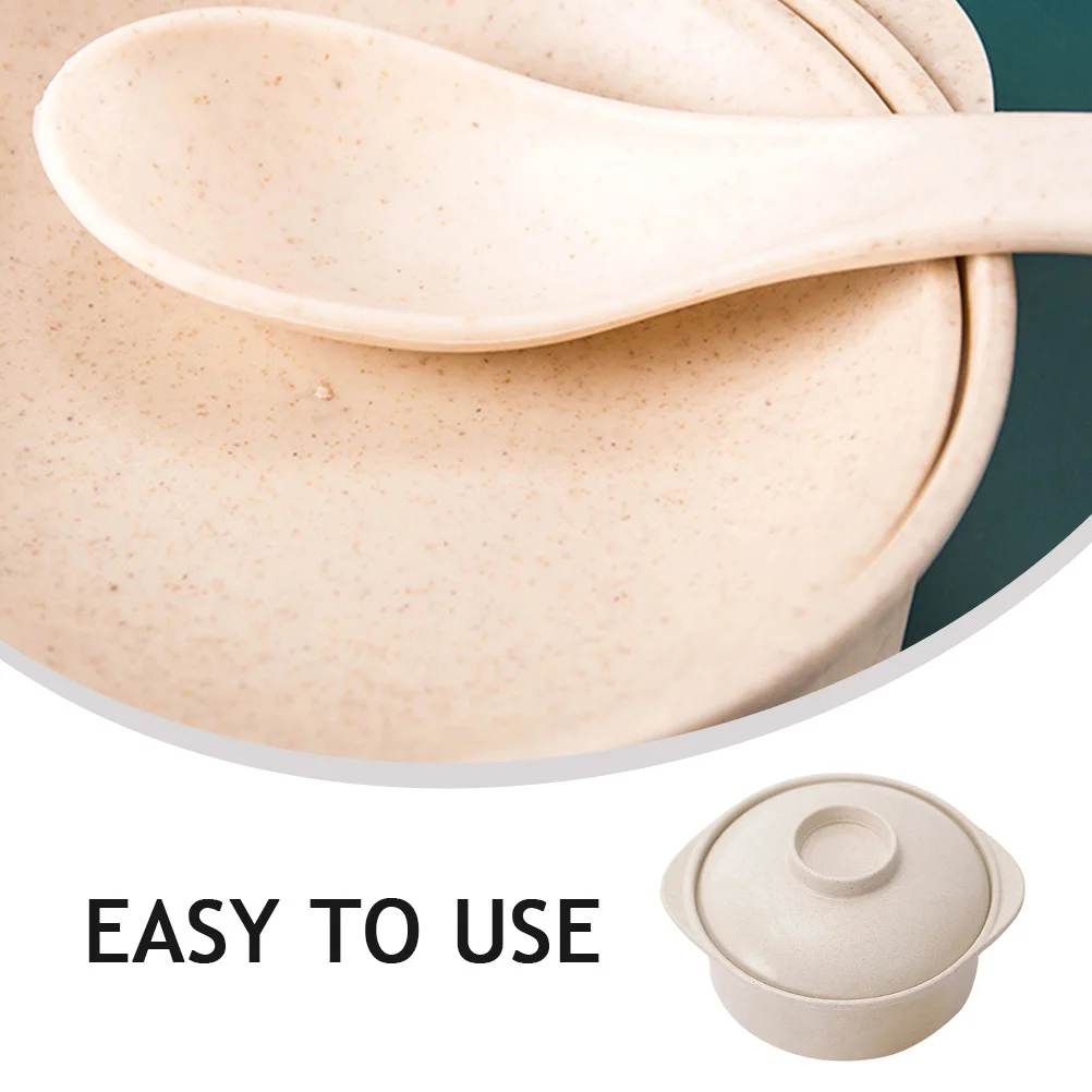 

1pc Double Ear Porridge Bowl Insulated Anti-Scald Food Storage Container Household Soup Cereal Bowl Kitchen Utensil Set