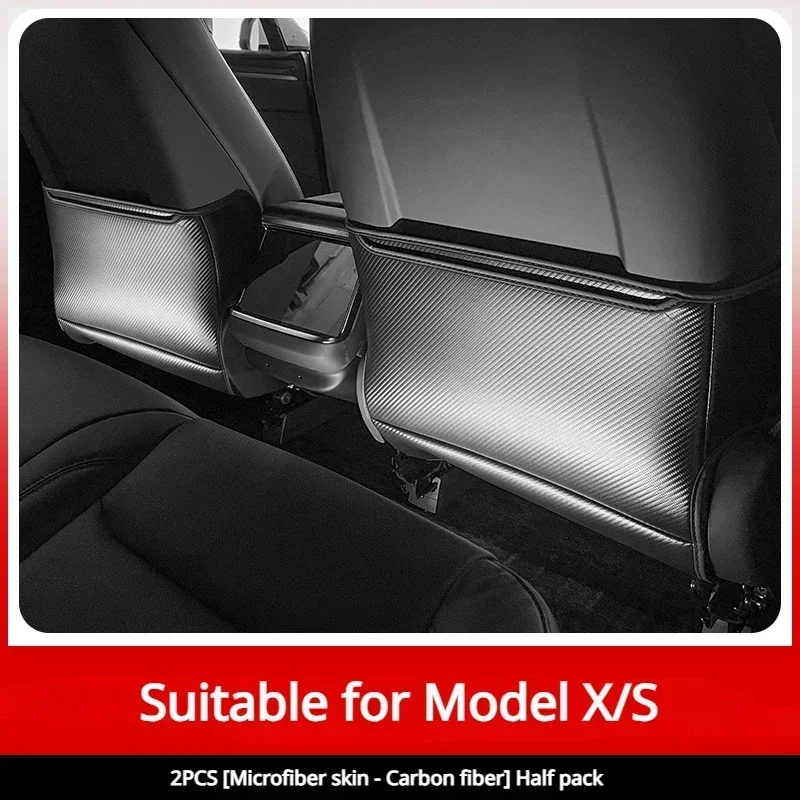 

For Tesla Model X S Car Seat Backrest Anti Kick Pad 2023 Interior Accessories Microfiber Leather Seat Back Protective Cover