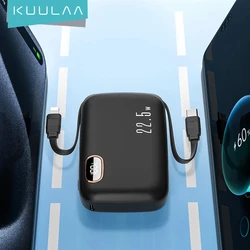 KUULAA-batería externa portátil de 10000mAh, cargador de 22,5 W PD DE CARGA RÁPIDA, Cable incorporado para iPhone 15, 14, 13, Samsung