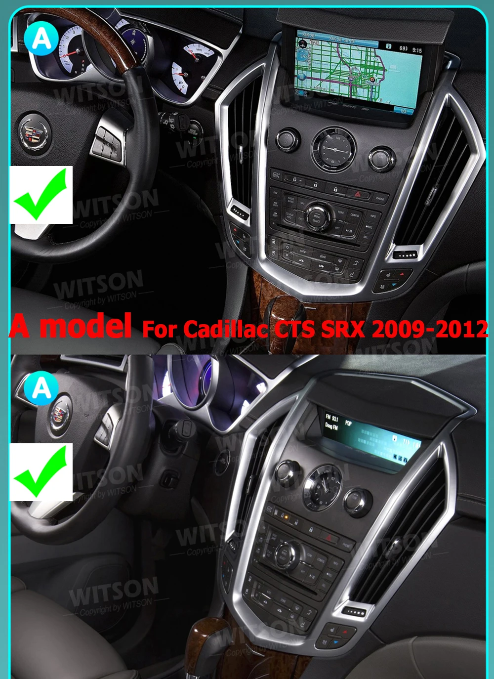 Scatola CarPlay wireless per Buick Regal Lacross Envision Cadillac CTS SRX ATS XTS 2013-2018 Adattatore Interfaccia Android Auto