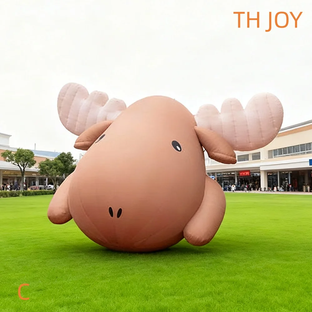 

Быстрый воздушный корабль до двери, гигантский надувной рождественский мультфильм оленя с подсветкой для украшения двора