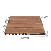 36 Pack 12"x12" Hardwood Interlocking Patio Deck Tiles Waterproof Non Slip Wood Flooring DIY Indoor Outdoor Garden Balcony 8