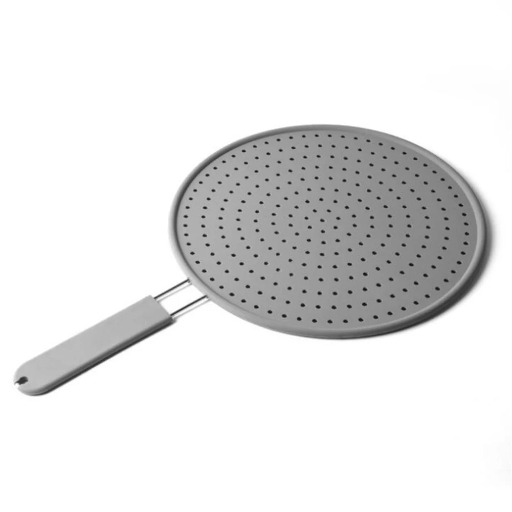 Silicone cooking splash lid for pots and pans with overflow protection to keep kitchen clean and prevent spills