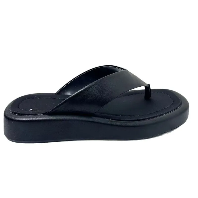 PSEEWE 2024 Black Women Sandals Summer Fashion Flip flops Slippers Women Shoes Thick Bottom Open Toe Shoes For Woman Slippers