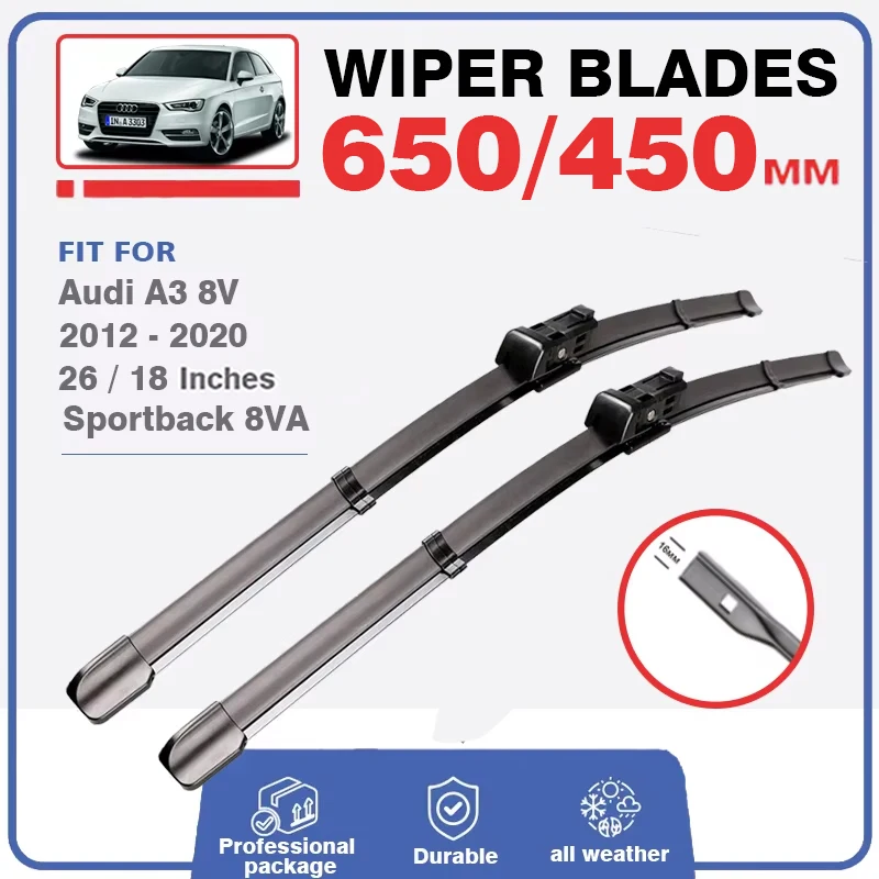 Set For Audi A3 S3 8V Sline Sportback 8VA 2012-2020 Front Rear Wiper Blades Windshield Windscreen 26\