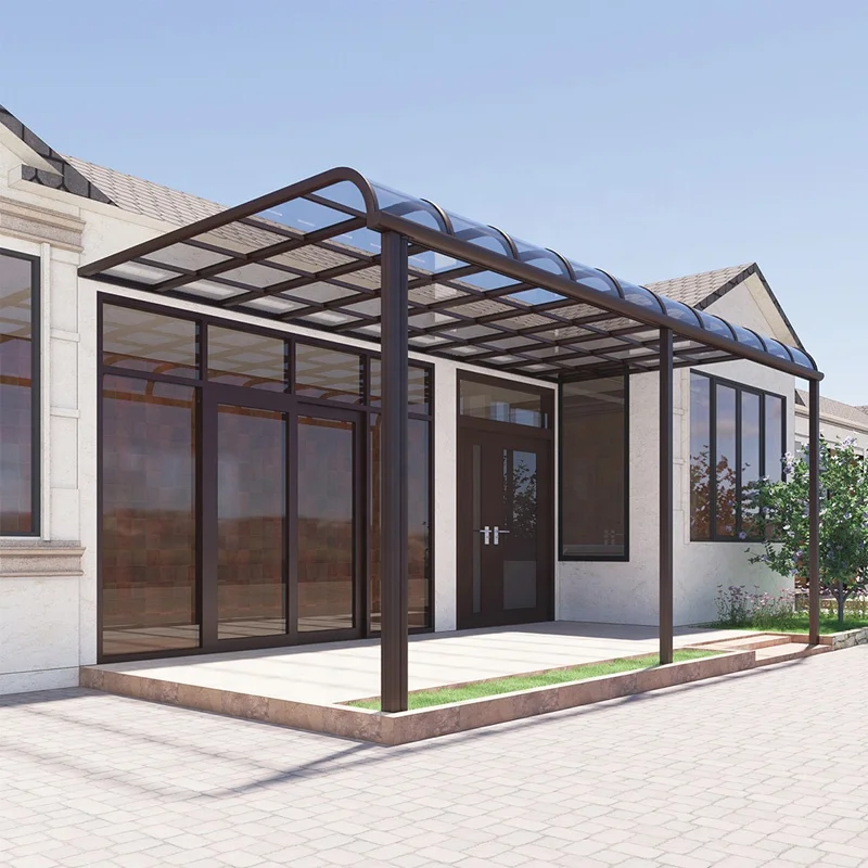 Customized Luxury Outdoor Aluminum Alloy Gazebo Pergola Polycarbonate Roof Awning Waterproof Rainproof Sunscreen for Courtyardpr