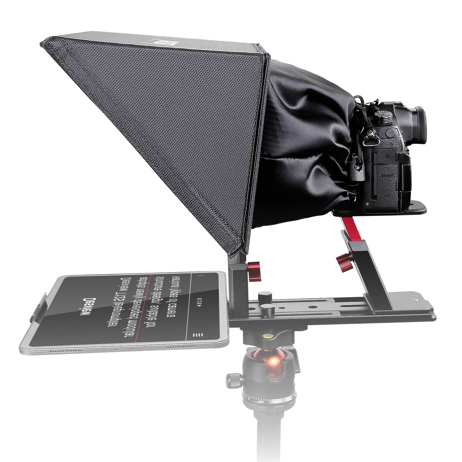 Desview T12S Portable Large Screen Teleprompter Supports prompting devices up to 12.9 inch with free remote controller and APP