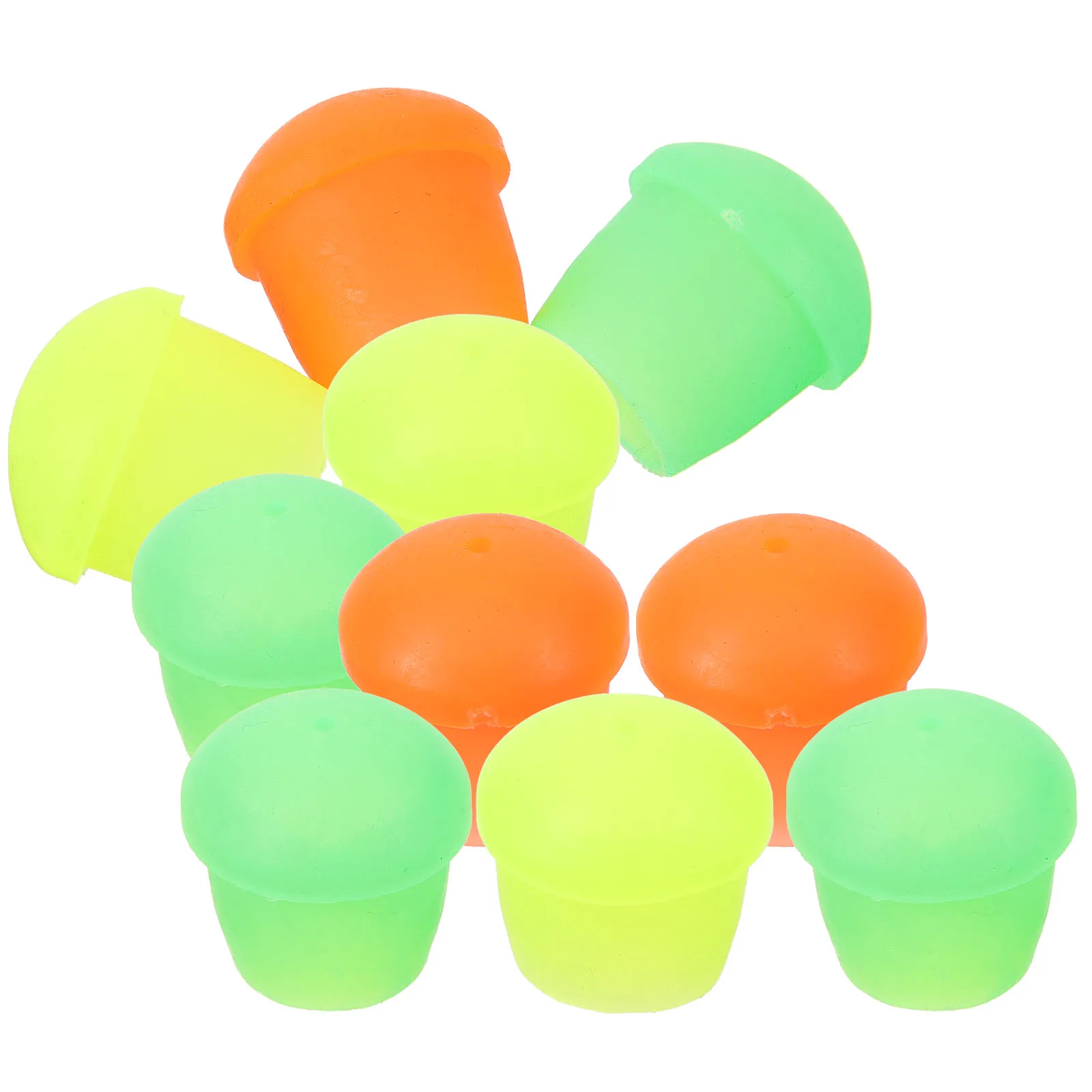 

10pcs Fishing Rod Back Blocking Protective Cover Silicone End Caps Random Color Small Hole Durable Fishing Supplies
